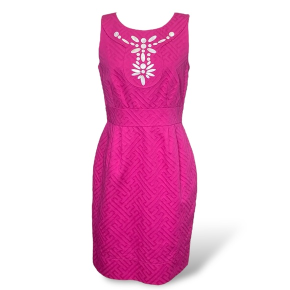 NWT Taylor Pink Shell Embellished Sleeveless Sheath Work Career Dress - Picture 1 of 10